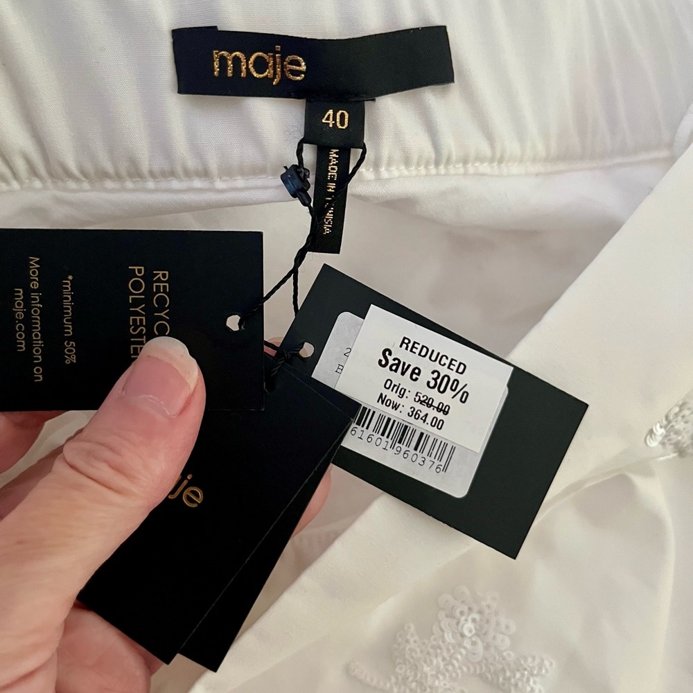 NWT Maje white sequined maxi skirt - Picture 14 of 16